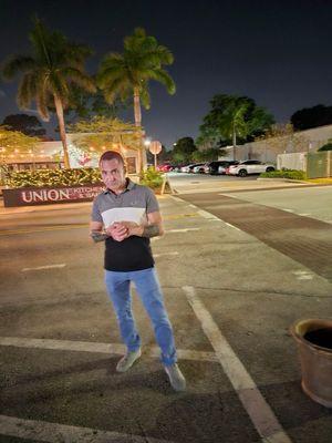 Mark Flo outside The Foundry Theater awaiting another great Ronnie Larsen production