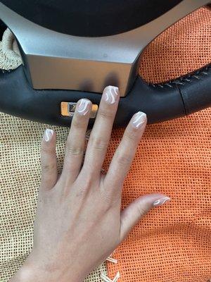 Gel manicure with basic design