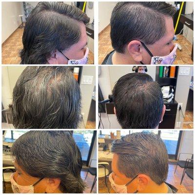 Transformations are not just for women come visit us a Roxy's hair salon