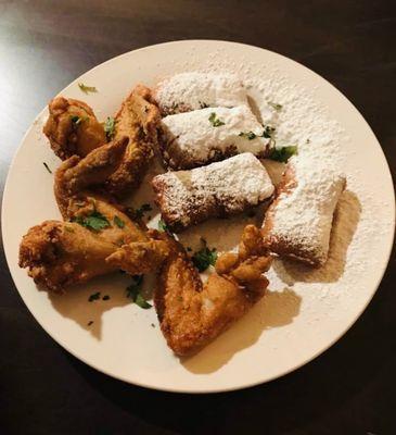 Fried chicken and Beignets