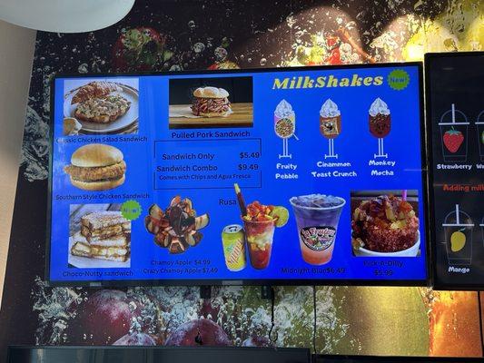 Menu as of March 2024