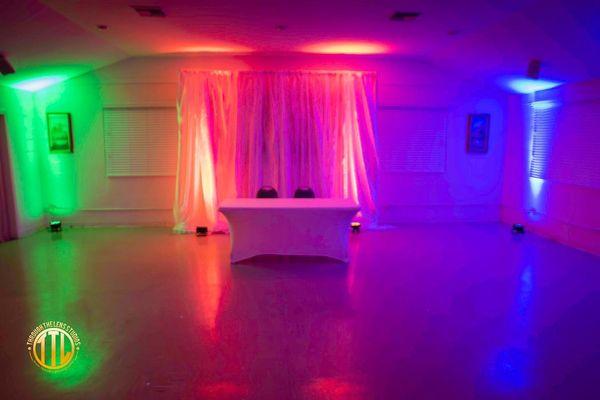 Custom Backdrop and custom LED lighting include