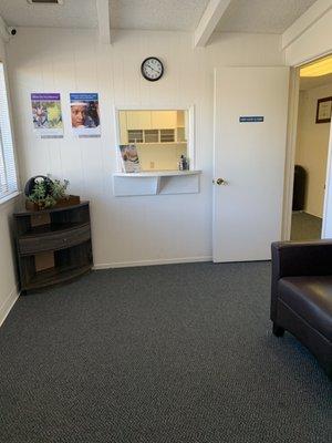 Front office bright, inviting, calm music playing while you wait in the comfy seats for your appt.