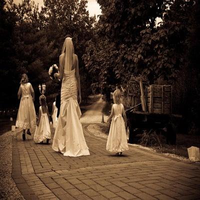 bride and flowergirls