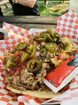 Pulled pork nachos from 1 of the food trucks