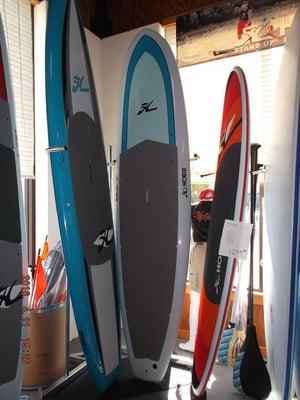 Paddleboard corner at Three Belles Outfitters