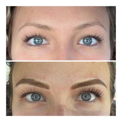 Before microblading vs immediately after!