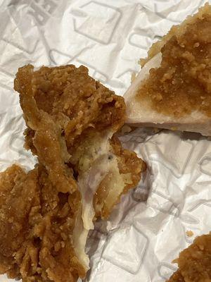 What appears to be mold inside the chicken