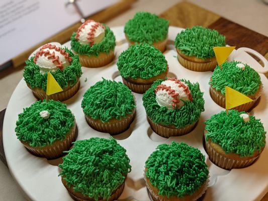 Baseball and Golf Orange Drizzle Cupcakes