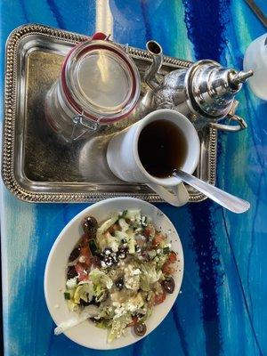 Moroccan mint tea and a side salad