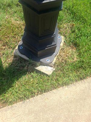 Concrete base cracked shortly after install of mailbox; posted as part of 1 star review by Bree A.