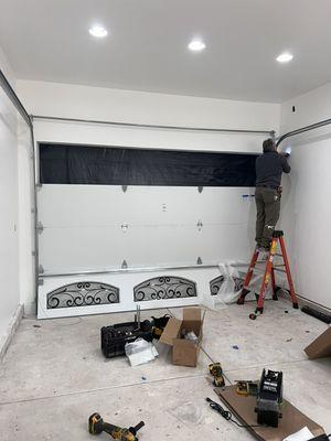 New garage door installation