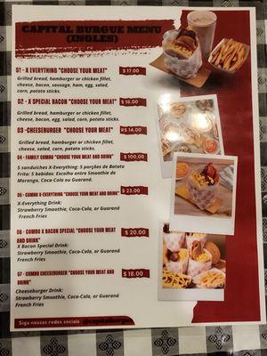 Burger menu page 1