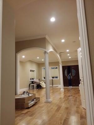 High ceiling in beautiful home with LED lighting technologies. Design built by WESTSUN Electric and Solar.