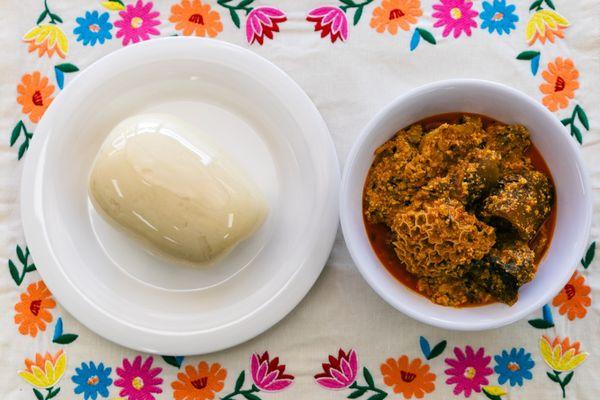 Egusi and pounded yam