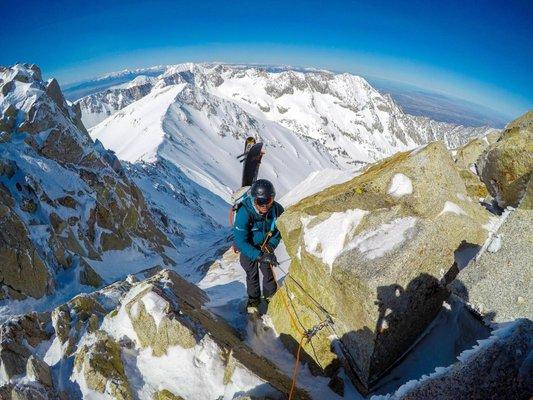 Technical ski mountaineering.  Get your guide to ski the Pfifferhorn.