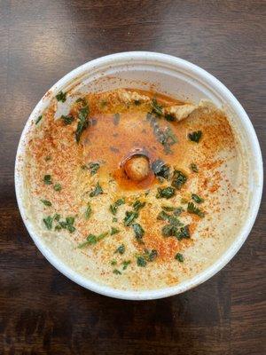 The hummus that came with the gyro plate.