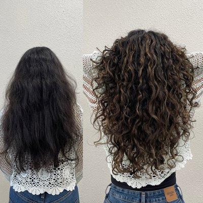 Curls curls curls! The best salon boutique in Tustin CA for all your style and color needs! Balayage, Highlights, Color, Bleach & More!