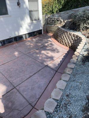 Stamped concrete patio