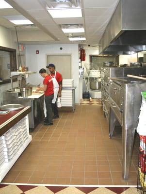 Ultra clean open kitchen.