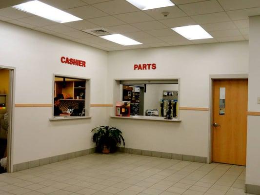 Parts and Cashier Departments