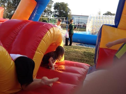 Berrian on the bounce house