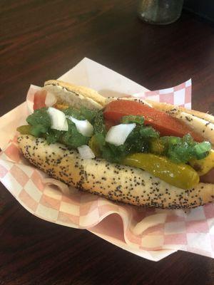 Authentic Chicago style all beef hotdog1