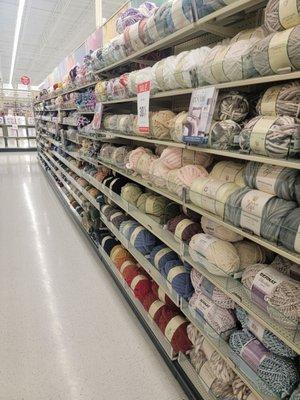 One of the yarn aisles by the frames