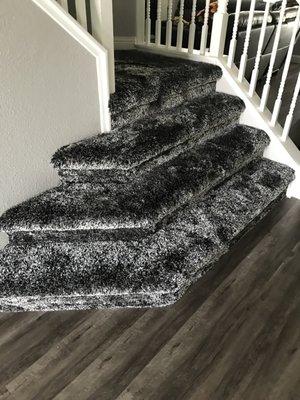 Fancy carpet on stairs