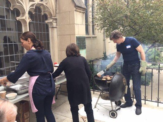 Grilling out for a nice summer dinner for Neighbors In Need.