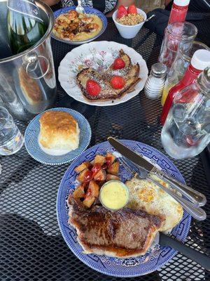 Steak and Eggs, Adult French Toast, Shrimp and Grits