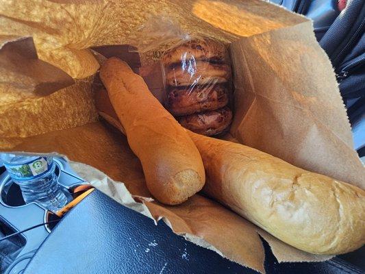 Focaccia bread and French bread