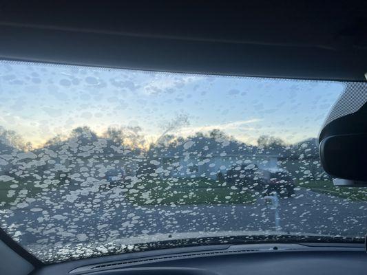 Had my windshield replaced last week and look at it now. I really don't know what's going on, looks like water spots all over my windshield.