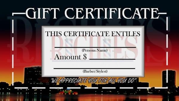 gift certificates for any occasion