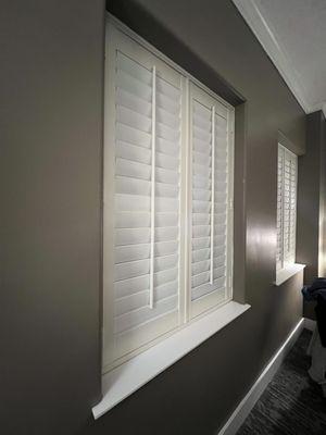 No blinds, wooden shutters