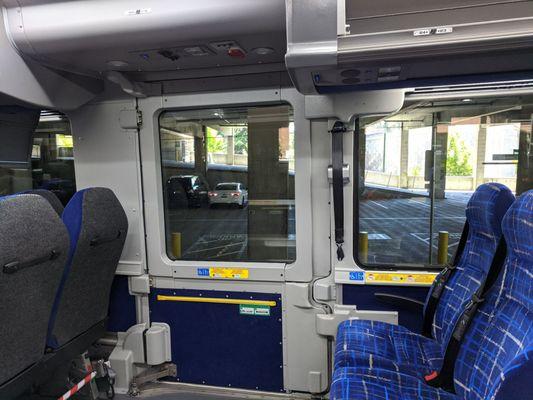 Interior shot of "B" line Bus.