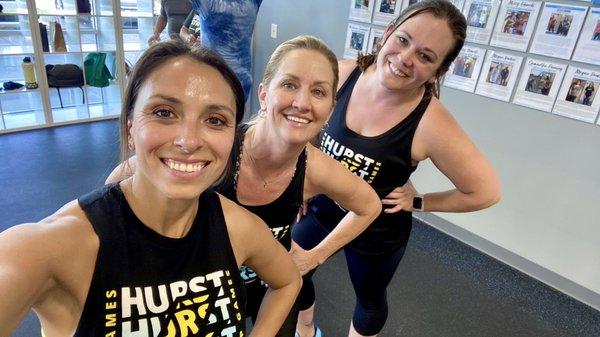 SWEATY SELFIE with my girls at BURN  HURST! Lauren and Stephanie!!