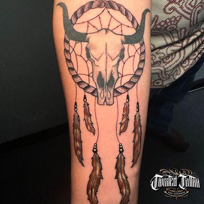 Helped longhorn by Jr.Artist Miguel & fresh dreamcatcher by Jr. Artist Miguel.