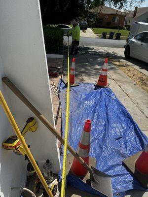 Getting things ready in the city of Altadena for trenches pipelining project