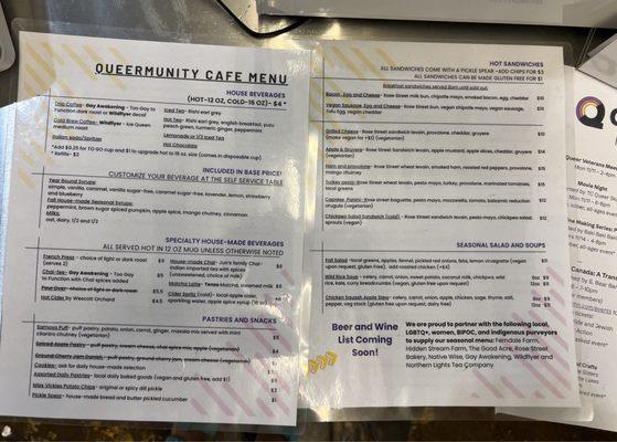 Cafe menu (as of 11/17/24)