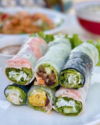 Hà nội special rolls ( spring rolls, chargrilled pork rolls, Turmeric grilled fish rolls )