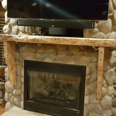 Maple Mantle and Corbels With Square On A Diamond Black Walnut Inlays