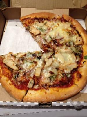 BBQ chicken pizza, which is currently pizza of the month.