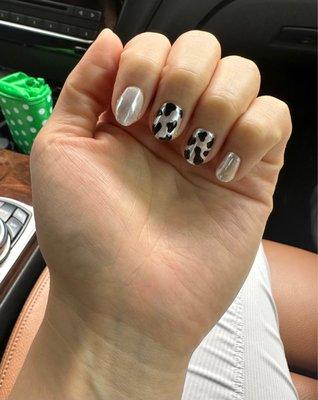 Cow print nails by Ria