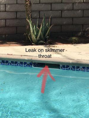 Leak on skimmer throat