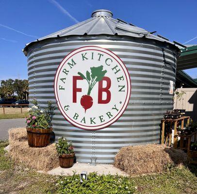 Silo next to the entrance.