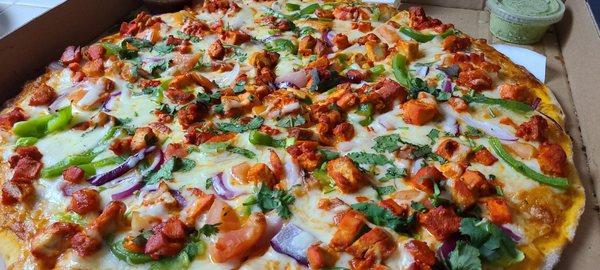 Chicken tikka masala pizza