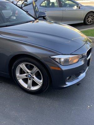 Bumper repair on the BMW