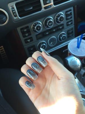 Solar black and glitter ombre