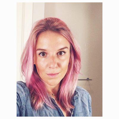 Perfectly pink fall hair - thank you Emily!